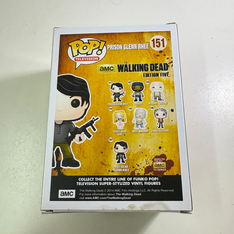 BOX STAINS VIEW PHOTOS Glenn Rhee (Prison) - The Walking Dead Funko Pop Vinyl Figure 151 (11.4 Cm L × 8.9 Cm W × 15.9 Cm H)