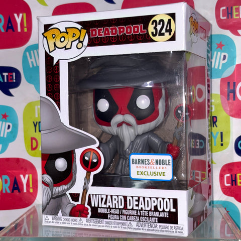 BOX FLAWS VIEW PHOTOS Wizard Deadpool - Marvel Funko Pop 324 Vinyl Figure Exclusive
