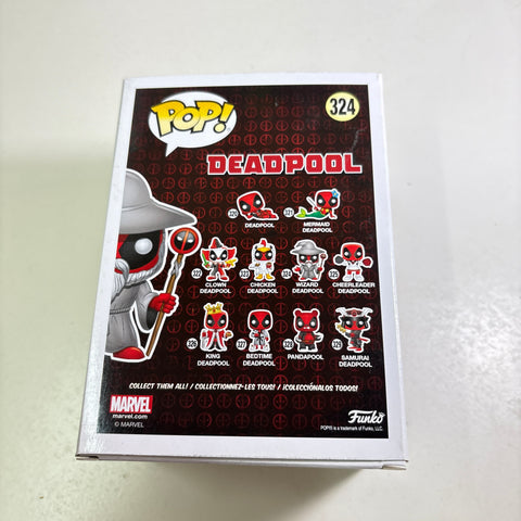 BOX FLAWS VIEW PHOTOS Wizard Deadpool - Marvel Funko Pop 324 Vinyl Figure Exclusive
