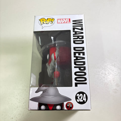 BOX FLAWS VIEW PHOTOS Wizard Deadpool - Marvel Funko Pop 324 Vinyl Figure Exclusive