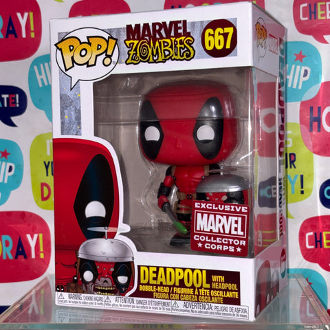 Deadpool with Headpool - Marvel Zombie Funko Pop 667 Vinyl Figure Exclusive