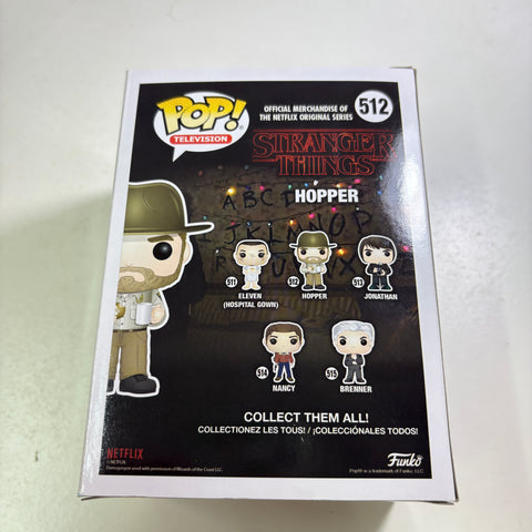 BOX FLAWS VIEW PHOTOS Hopper - Stranger Things Funko Pop 512 Vinyl Figure (11.4 Cm L × 8.9 Cm W × 15.9 Cm H)