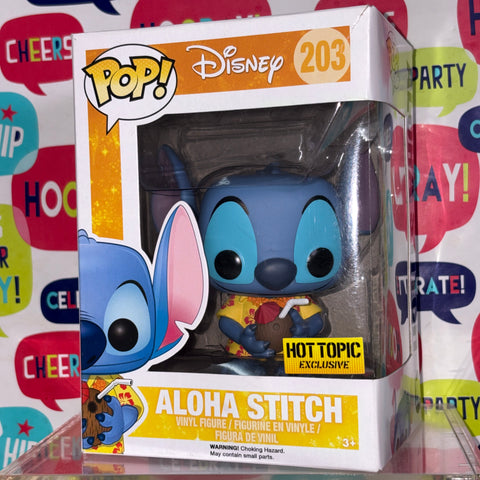 BOX DAMAGE VIEW PHOTOS Stitch (Aloha) - Disney Funko Pop 203 Vinyl Figure Exclusive