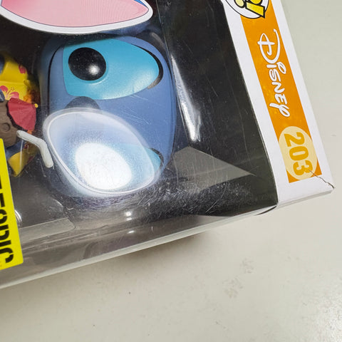 BOX DAMAGE VIEW PHOTOS Stitch (Aloha) - Disney Funko Pop 203 Vinyl Figure Exclusive