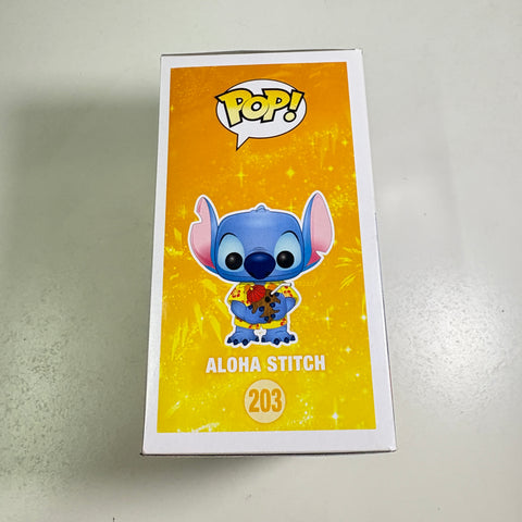 BOX DAMAGE VIEW PHOTOS Stitch (Aloha) - Disney Funko Pop 203 Vinyl Figure Exclusive