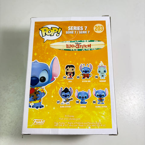 BOX DAMAGE VIEW PHOTOS Stitch (Aloha) - Disney Funko Pop 203 Vinyl Figure Exclusive