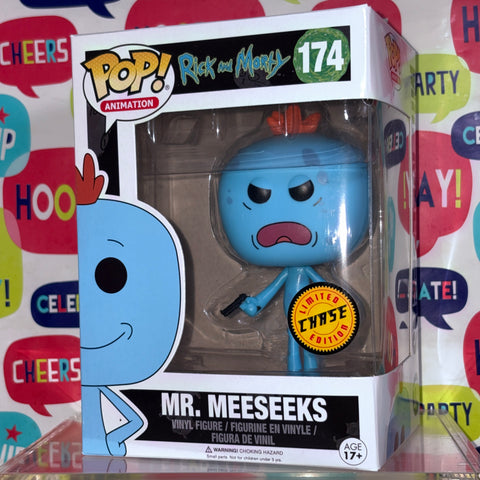 BOX FLAWS VIEW PHOTOS Mr. Meeseeks CHASE - Rick and Morty Funko Pop 174 Vinyl Figure