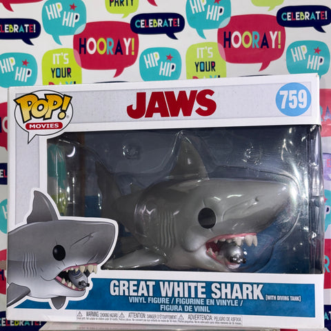 Great White Shark with Tank - Jaws Funko Pop Vinyl Figure 759 (33.0 Cm L × 12.1 Cm W × 20.3 Cm H)
