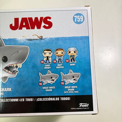 Great White Shark with Tank - Jaws Funko Pop Vinyl Figure 759 (33.0 Cm L × 12.1 Cm W × 20.3 Cm H)