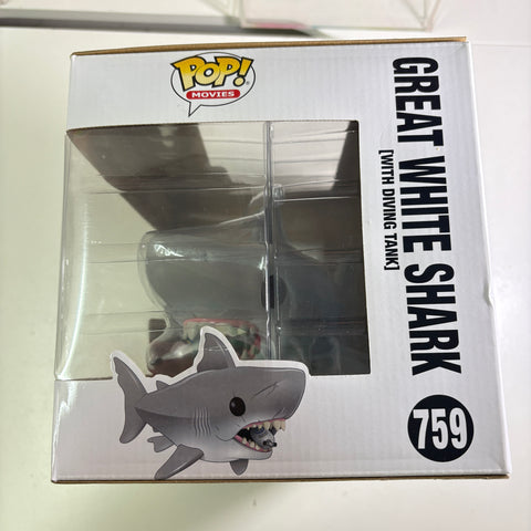 Great White Shark with Tank - Jaws Funko Pop Vinyl Figure 759 (33.0 Cm L × 12.1 Cm W × 20.3 Cm H)