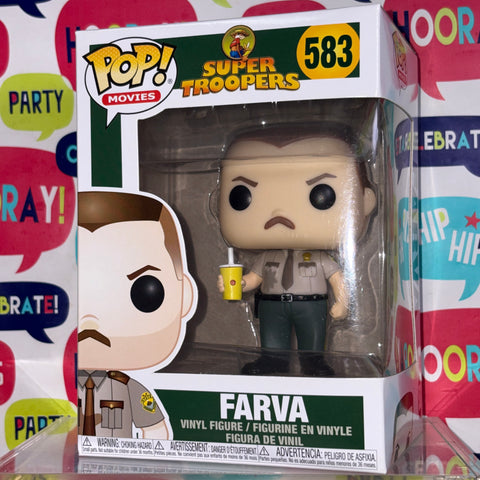 BOX FLAWS VIEW PHOTOS Farva - Super Troopers Funko Pop 583 Vinyl Figure (11.4 Cm L × 8.9 Cm W × 15.9 Cm H)