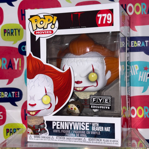 Pennywise with Beaver Hat - IT Funko Pop 779 Vinyl Figure Exclusive (11.4 Cm L × 8.9 Cm W × 15.9 Cm H)