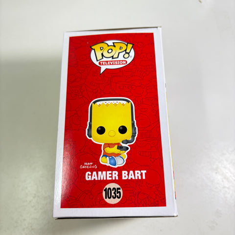 BOX DAMAGE VIEW PHOTOS Gamer Bart - The Simpsons  Funko Pop 1035 Vinyl Figure Exclusive