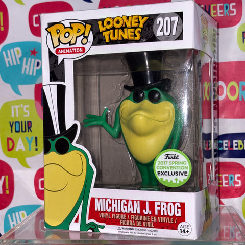 BOX FLAWS VIEW PHOTOS Michigan J. Frog - Looney Tunes Funko Pop 207 Vinyl Figure Convention Exclusive