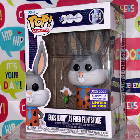 BOX FLAWS VIEW PHOTOS Bugs Bunny as Fred Flintstone - Looney Tunes Funko Pop 1259 Vinyl Figure Exclusive