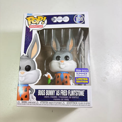 BOX FLAWS VIEW PHOTOS Bugs Bunny as Fred Flintstone - Looney Tunes Funko Pop 1259 Vinyl Figure Exclusive
