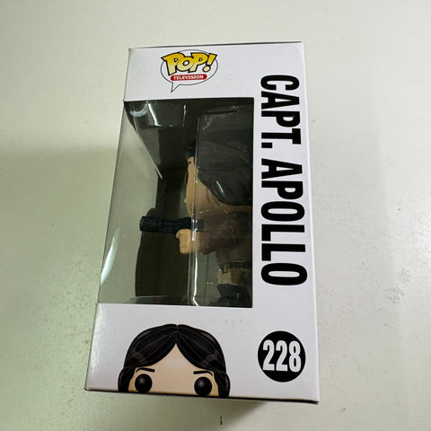 BOX FLAWS VIEW PHOTOS Captain Apollo - Battlestar Galactica Funko Pop 228 Vinyl Figure (11.4 Cm L × 8.9 Cm W × 15.9 Cm H)
