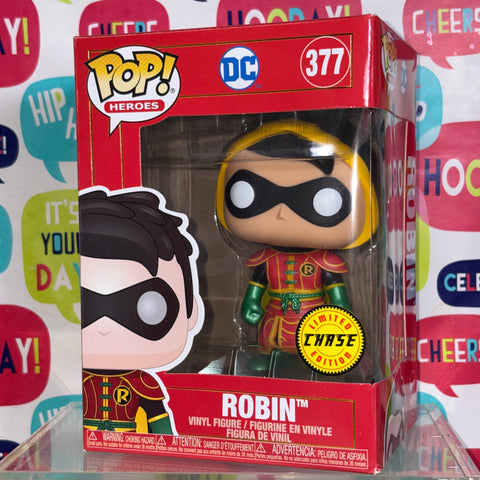 BOX FLAWS VIEW PHOTOS Robin (CHASE)  - DC Imperial Funko Pop 377 Vinyl Figure
