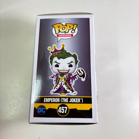 BOX FLAWS VIEW PHOTOS The Joker (Emperor)  - DC Funko Pop 457 Vinyl Figure Fall Convention