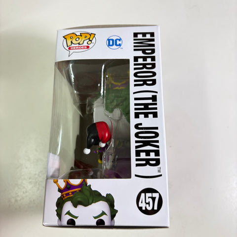 BOX FLAWS VIEW PHOTOS The Joker (Emperor)  - DC Funko Pop 457 Vinyl Figure Fall Convention