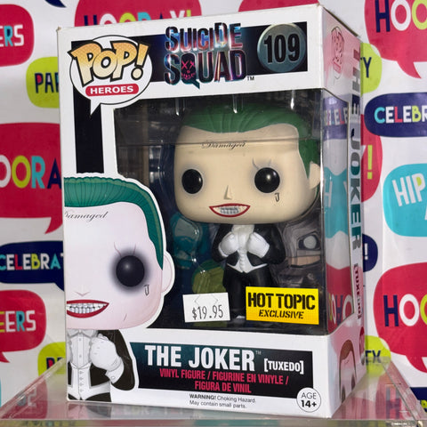 SEVERE BOX DAMAGE SUN FADED The Joker (Suicide Squad in Tuxedo)  - DC Funko Pop 109 Vinyl Figure