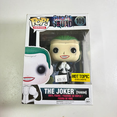 SEVERE BOX DAMAGE SUN FADED The Joker (Suicide Squad in Tuxedo)  - DC Funko Pop 109 Vinyl Figure