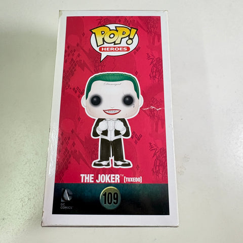 SEVERE BOX DAMAGE SUN FADED The Joker (Suicide Squad in Tuxedo)  - DC Funko Pop 109 Vinyl Figure