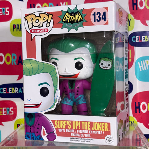 BOX FLAWS VIEW PHOTO The Joker Surf's Up (Batman Classiv TV Series)  - DC Funko Pop 134 Vinyl Figure