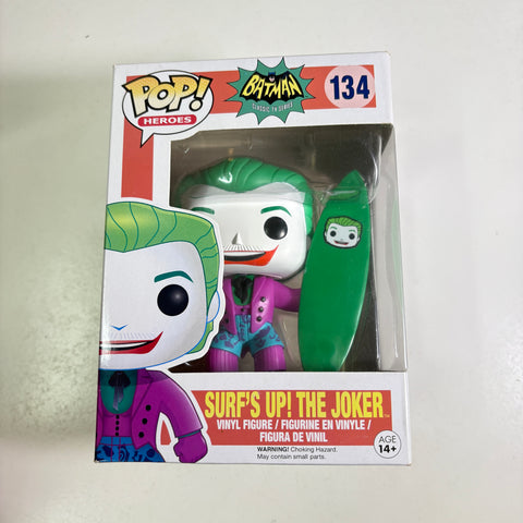 BOX FLAWS VIEW PHOTO The Joker Surf's Up (Batman Classiv TV Series)  - DC Funko Pop 134 Vinyl Figure