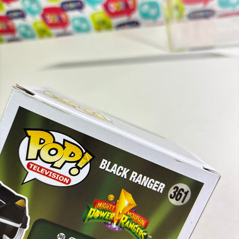 BOX FLAWS VIEW PHOTOS Black Ranger - Power Rangers Funko Pop 361 Vinyl Figure (11.4 Cm L × 8.9 Cm W × 15.9 Cm H)