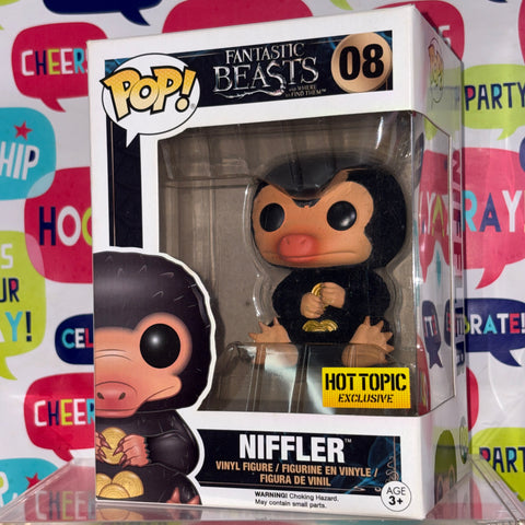 BOX FLAWS VIEW PHOTOS Niffler FLOCKED - Harry Potter Fantastic Beasts Funko Pop Vinyl Figure (11.4 Cm L × 8.9 Cm W × 15.9 Cm H)