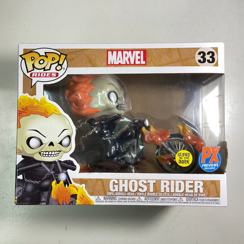 Ghost Rider (Glow in the Dark) - Marvel Funko Pop Ride 33 PX Preview Exclusive