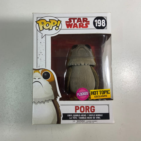 Star Wars -  Porg Flocked Funko Pop 198 Hot Topic Exclusive