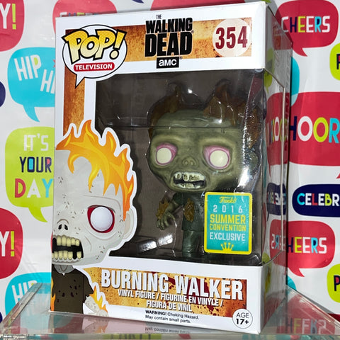 The Walking Dead - Burning Walker (BOX FLAWS) Funko Pop 354 Summer Convention 2016