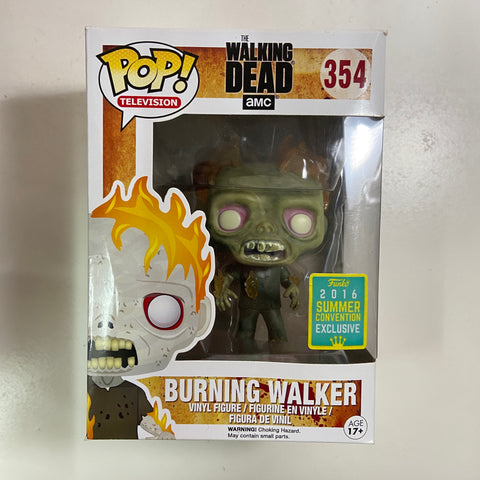 The Walking Dead - Burning Walker (BOX FLAWS) Funko Pop 354 Summer Convention 2016