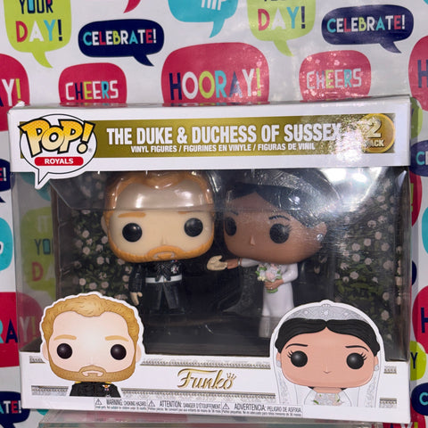 BOX FLAWS VIEW PHOTOS The Duke & Duchess of Sussex (Prince Harry & Meghan Markle) Funko Pop Royals 2-Pack Vinyl Figure (20.5 Cm L × 8.9 Cm W × 15.9 Cm H)
