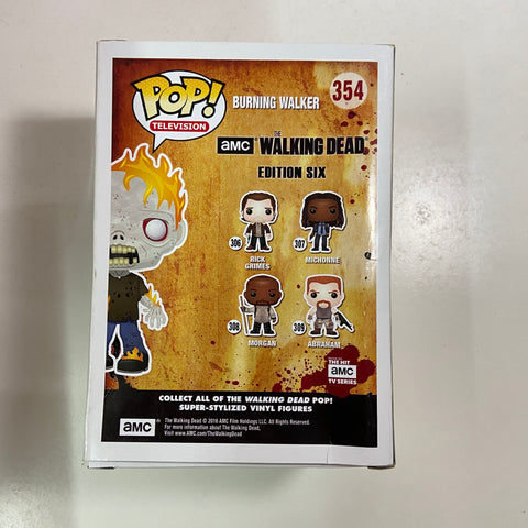 The Walking Dead - Burning Walker (BOX FLAWS) Funko Pop 354 Summer Convention 2016