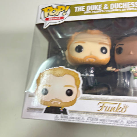 BOX FLAWS VIEW PHOTOS The Duke & Duchess of Sussex (Prince Harry & Meghan Markle) Funko Pop Royals 2-Pack Vinyl Figure (20.5 Cm L × 8.9 Cm W × 15.9 Cm H)