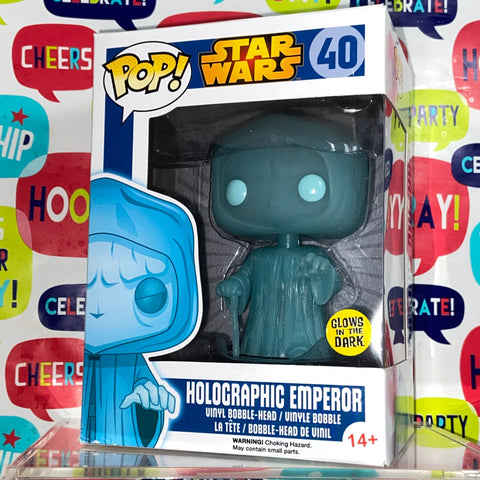 Star Wars - Holographic Emperor Glow in The Dark Funko Pop 40