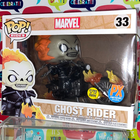 Ghost Rider (Glow in the Dark) - Marvel Funko Pop Ride 33 PX Preview Exclusive