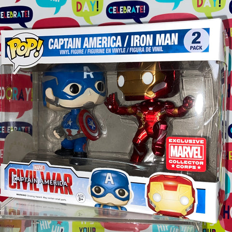 Captain America vs Iron Man - Marvel Funko Pop 2 Pack