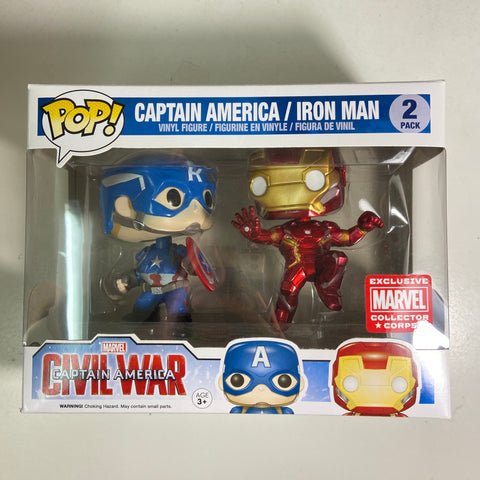 Captain America vs Iron Man - Marvel Funko Pop 2 Pack