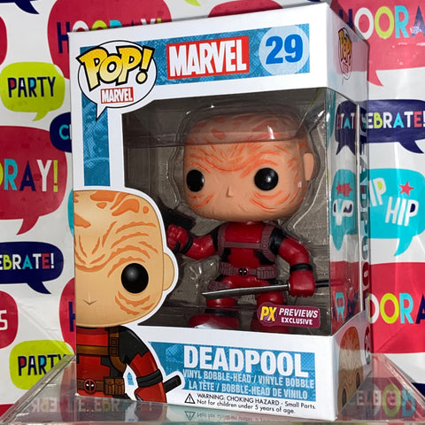 Deadpool (Unmasked/Red) Marvel Funko Pop 29 PX Previews