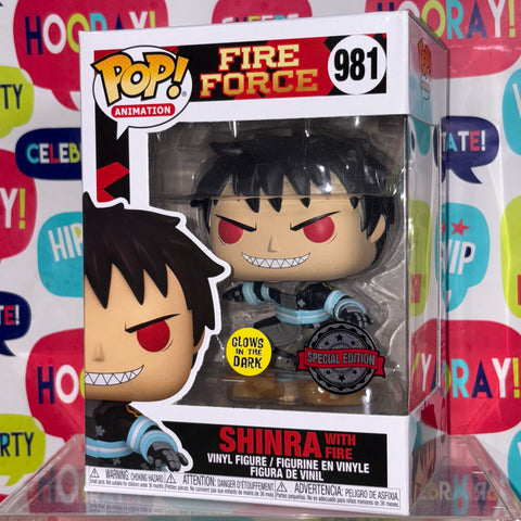 Fire Force - Shinra with Fire Funko Pop 981 Exclusive Glow in The Dark