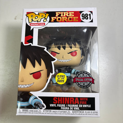 Fire Force - Shinra with Fire Funko Pop 981 Exclusive Glow in The Dark