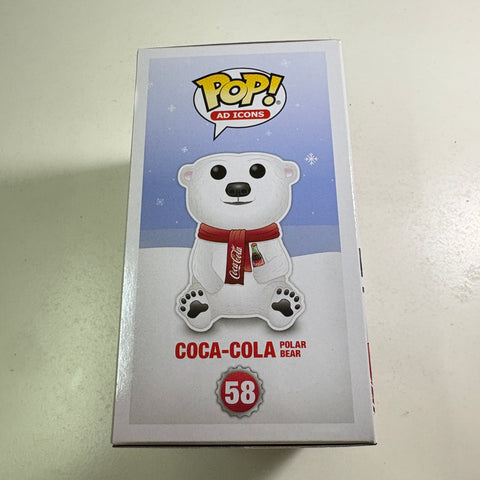 Coca-Cola Polar Bear FLOCKED - Ad Icons Funko Pop 58 Vinyl Figure (11.4 Cm L × 8.9 Cm W × 15.9 Cm H)