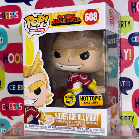 All Might (Silver Age) Exclusive GLOW IN THE DARK - My Hero Academia  Funko Pop 608 Vinyl Figure Anime