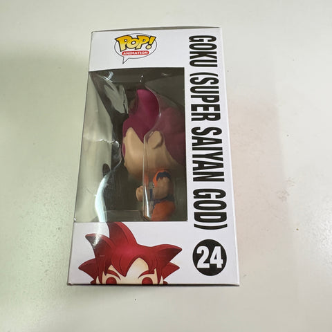 BOX FLAWS VIEW PHOTOS Goku (Super Saiyan God) - Dragon Ball Z Funko Pop Vinyl Figure 24 Anime