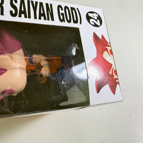BOX FLAWS VIEW PHOTOS Goku (Super Saiyan God) - Dragon Ball Z Funko Pop Vinyl Figure 24 Anime