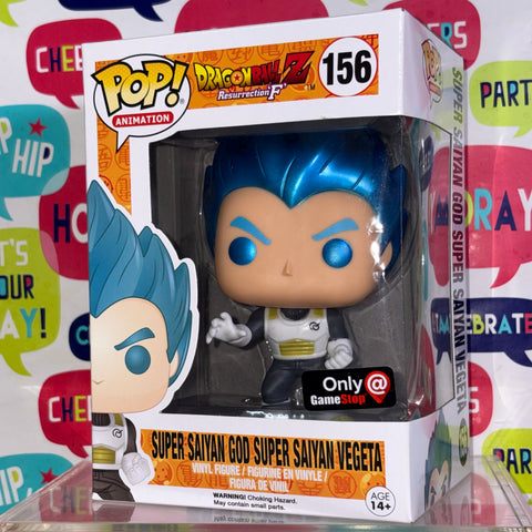 BOX FLAWS VIEW PHOTOS Super Saiyan God Super Saiyan Vegeta (Metallic) - Dragon Ball Z Funko Pop Vinyl Figure 156 Anime Exclusive